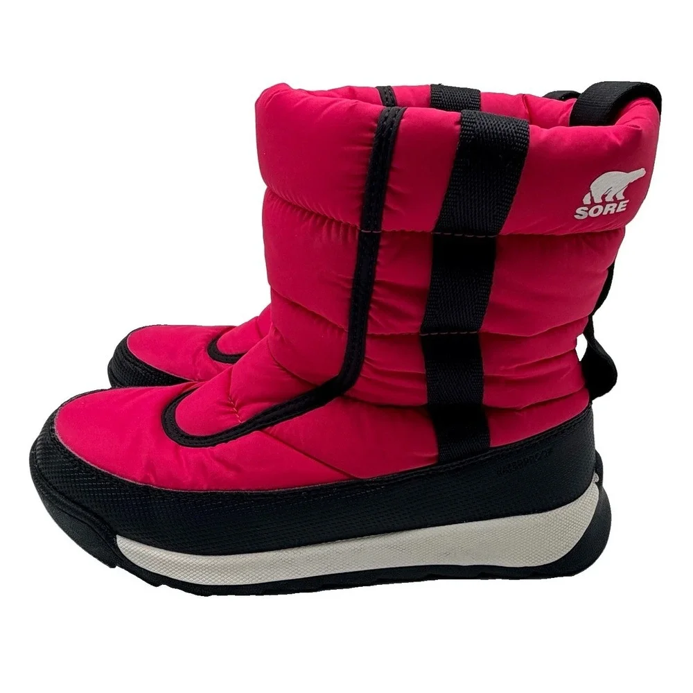 Sorel Winter Boot Size 4 Kids Cactus Pink Black Youth Whitney™ II Puffy